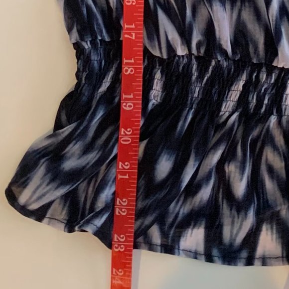 EUC INC International Concepts Woman's Blouse Navy Blue/White Sz PP Long Sleeve - Picture 12 of 14